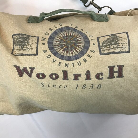 Woolrich World Travel Adventures Canvas Duffle Soft/Base Ball Carry Bag 28"X16" - Picture 6 of 16